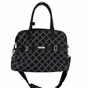 chaps small black tote travel bag Mini Streamline | Comes with matching zippered tiny organizer bag to caddy all your mini extras inside or outside clipped on the handle CHAPS Wheeled Black Duffle Bag